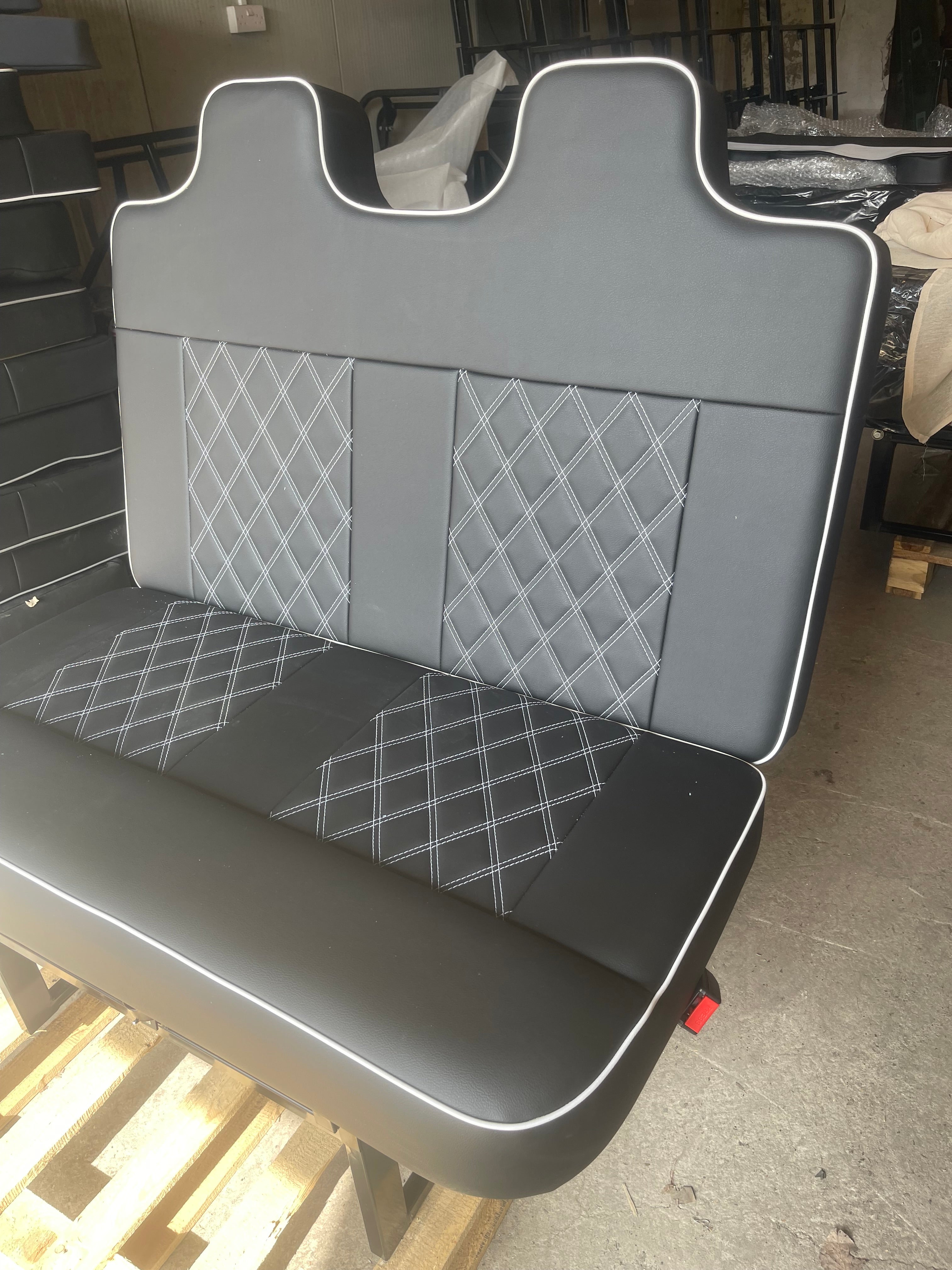 3/4 Rock and Roll Bed,M1 Tested. Black with White Cross Stitch
