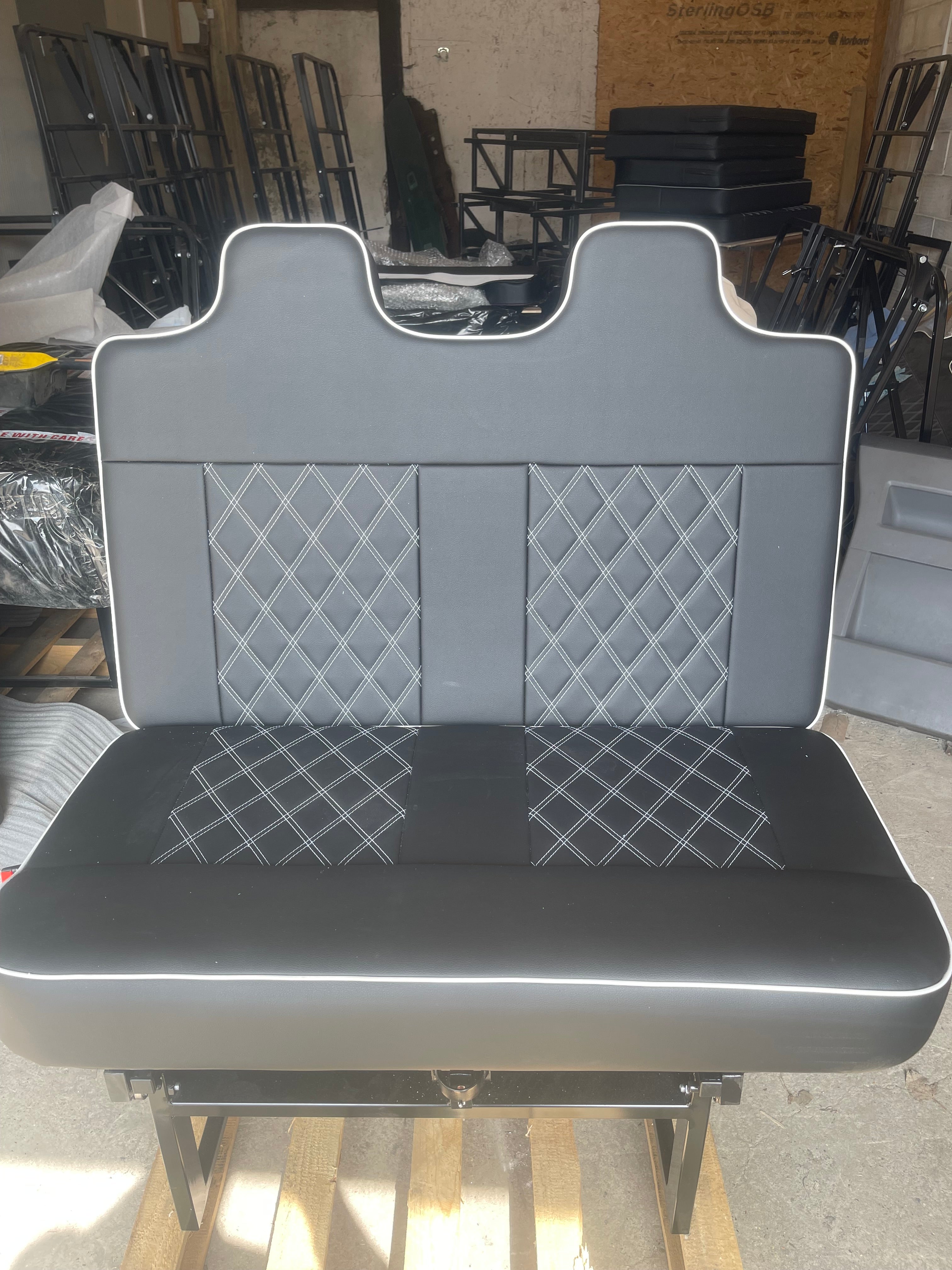3/4 Rock and Roll Bed,M1 Tested. Black with White Cross Stitch